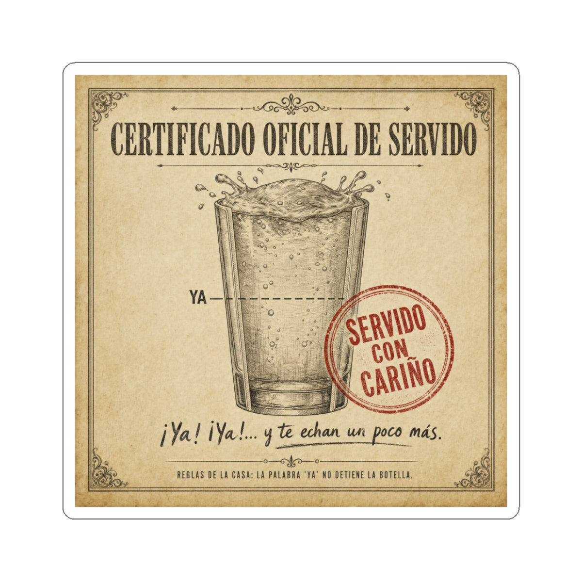 Certificado Oficial de Servido — Sticker