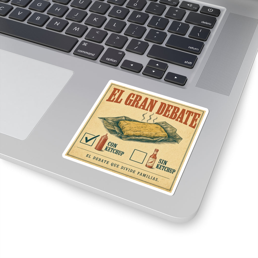 El Gran Debate: Pastel Con o Sin Ketchup — Sticker