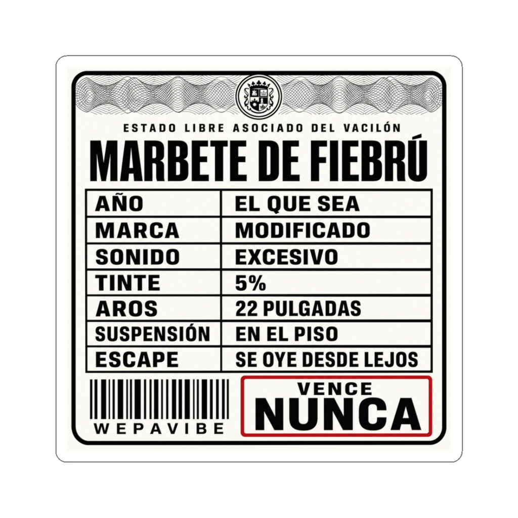 Marbete de Fiebrú — Sticker