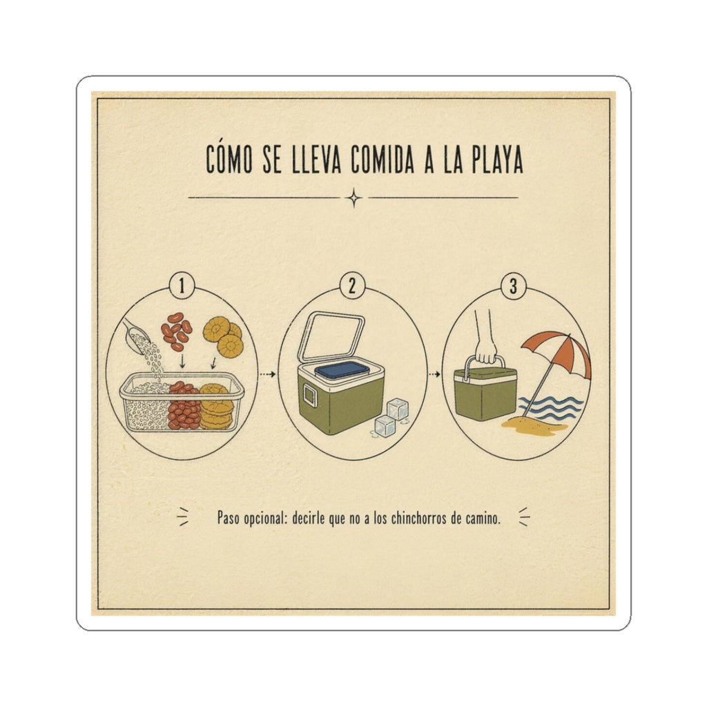 Cómo Se Lleva Comida a la Playa — Sticker