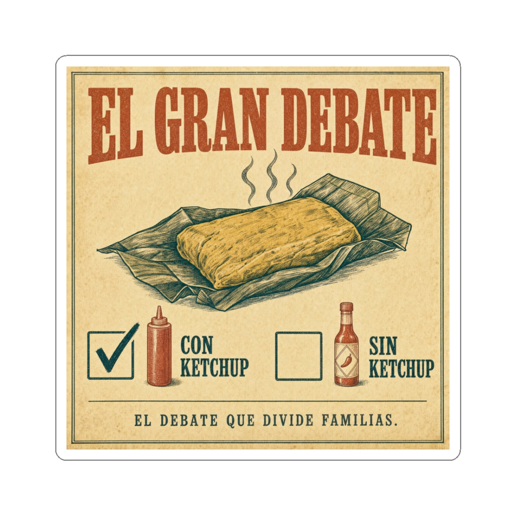 El Gran Debate: Pastel Con o Sin Ketchup — Sticker