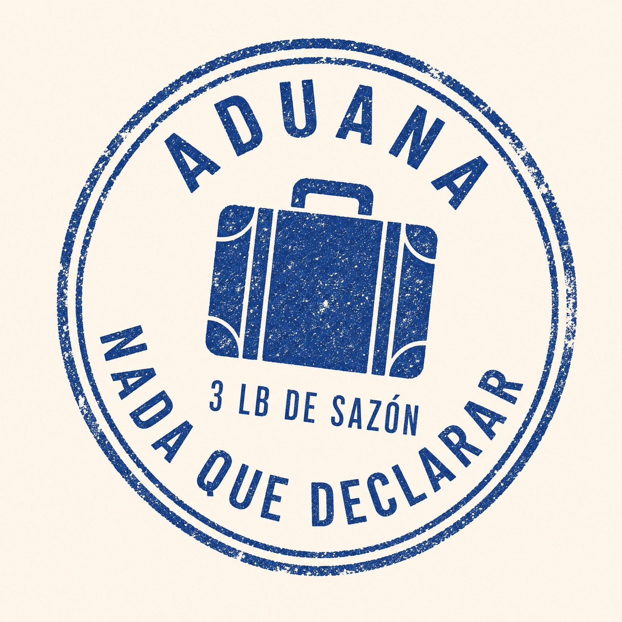 Sello de aduana estampado con la frase Nada Que Declarar